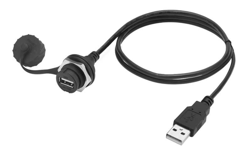 USB 2.0公转母母头带防水盖铜金属螺母长短定制