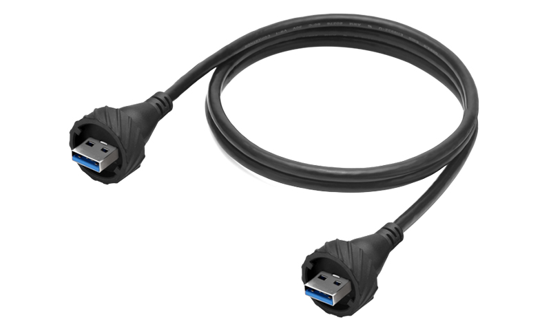 USB 3.0母转母转接线数据线电源线双头螺口固定防水